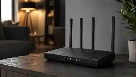 Illustrazione di un router con copertura, stanze e dispositivi collegati